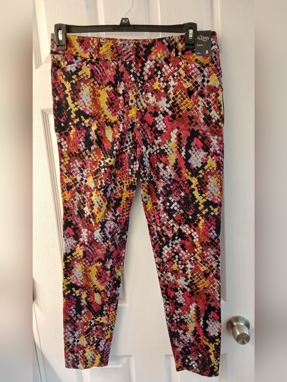 NWT NY&Co 7th Ave Audrey Slim Leg Pixelated Snake Print Pants 8